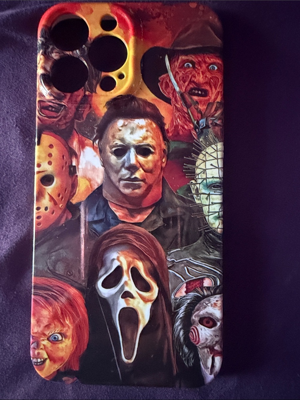 Collage Horror Icons Phone Case - Black, Red, Yellow